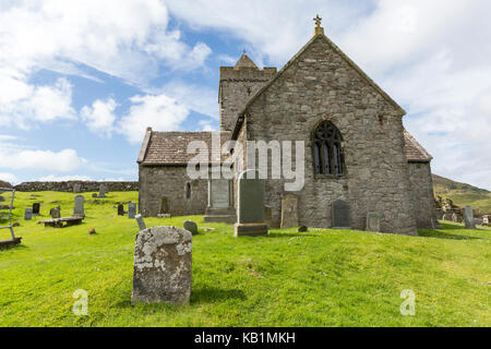 St Clements Chiesa, Rodel in Harris, un'isola nelle Scottish Ebridi Esterne Foto Stock