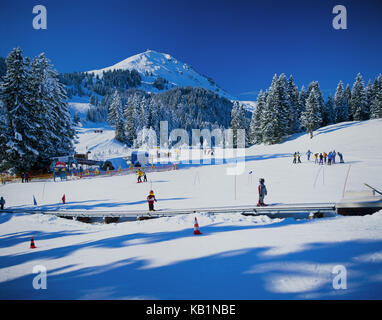 Compagnia di sci a Hochbrixen contro Hohe Salve, Foto Stock