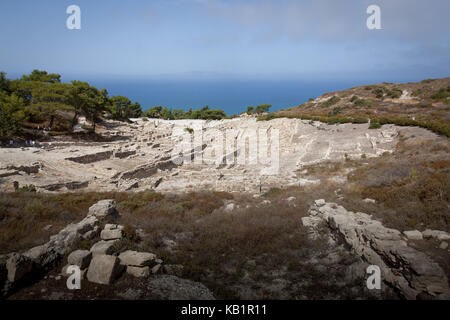 Le rovine di kameiros, antica città sull'isola di Rodi, nel Dodecanneso, Grecia. Foto Stock