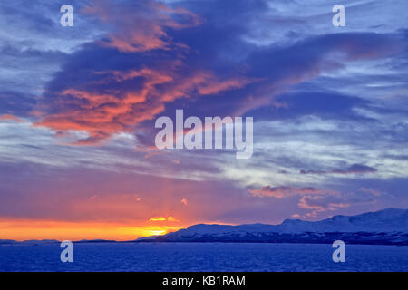 La Svezia, nord svedese, Lapponia, lago Torneträsk, Foto Stock