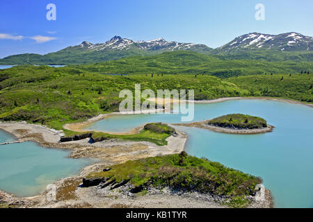 Nord America, USA, Alaska Katmai national park, Kukak Bay, il paesaggio di montagna, Coast Mountains montagne litoranee, fiordo, Foto Stock