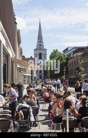 Inghilterra, Londra, whitechapel, Spitalfields Market, street cafe, Foto Stock