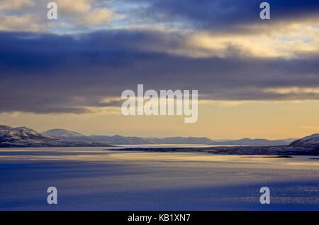 La Svezia, nord svedese, Lapponia, lago Torneträsk, Foto Stock