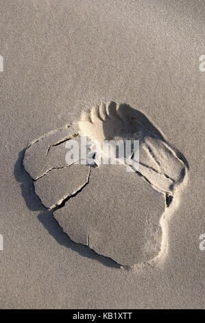 Impronta in sabbia, Foto Stock