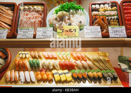 Giappone, Honshu, Kansai, Osaka, Namba, Dotonbori Street, ristorante, alimenti, artificialmente, simulazioni, 'Shokuhin-Sanpuru', Foto Stock