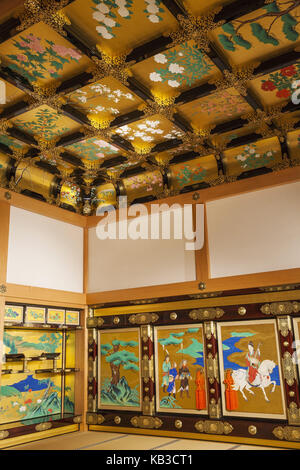 Giappone, Kyushu, Kumamoto, castello Kumamoto, palazzo Honmaru-goten, interno, pittura murale, Foto Stock