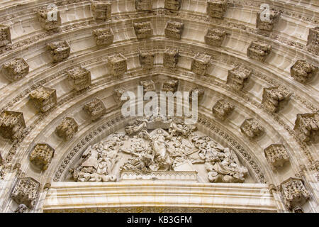 Dettagli della cattedrale di Siviglia è la cattedrale più grande in Spagna e la terza più grande (di metraggio quadrato) in tutto il mondo Foto Stock