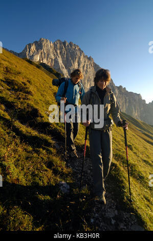 Discesa dalla parete sud del Schüsselkar, Foto Stock