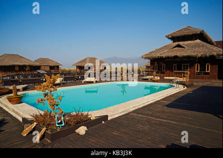 Hotel al Lago Inle, myanmar, asia Foto Stock