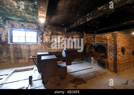 Forni a gas ad Auschwitz durante la seconda guerra mondiale campo di concentramento nazista, Polonia Foto Stock