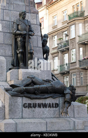 Grunwald monumento dedicato alla battaglia di Grunwald, in Cracovia, in Polonia, in Europa Foto Stock