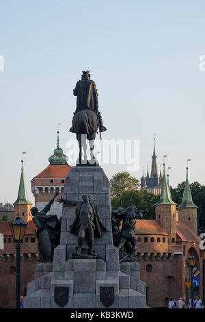 Grunwald monumento dedicato alla battaglia di Grunwald, in Cracovia, in Polonia, in Europa Foto Stock
