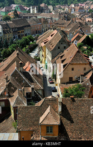 La Romania, Transilvania, sighisoara, uno dei sette sassone città fortificata in Transilvania, classificato come patrimonio mondiale dall' UNESCO Foto Stock