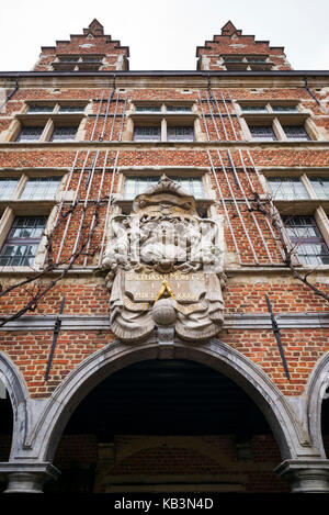 Belgio, Anversa, Museo Plantin-Moretus, museo al mondo il primo industriale di lavori di stampa, vista sul cortile Foto Stock