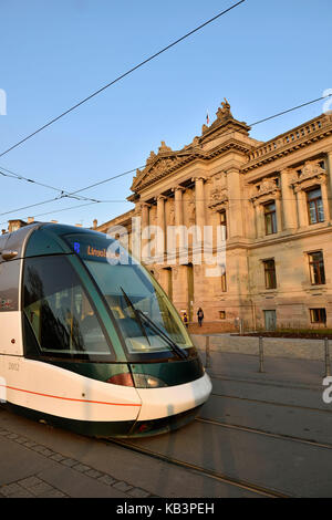 Francia, Bas Rhin, Strasburgo, Tedesco trimestre, Place de la Liberte, Biblioteca Nazionale e Universitaria Foto Stock