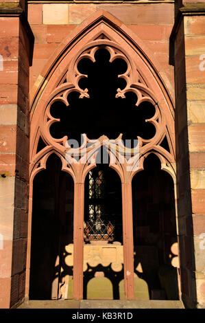 Francia, BAS RHIN, wissembourg, Saint-pierre-saint-paul church, incompiuto, il chiostro gotico Foto Stock