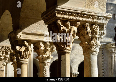 Francia, Bouches du Rhone, Arles, la chiesa di St Trophime del 12th del xv secolo, classificato come patrimonio mondiale dall UNESCO, il chiostro Foto Stock