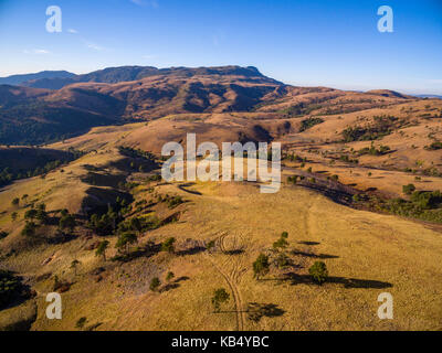 Una vista aerea del parco nazionale di Nyanga, Zimbabwe. Foto Stock