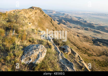 Montagna cresta, David Gareja, deserto, georgia-Azerbaijan confine, picco, georgia, vista da sopra Foto Stock