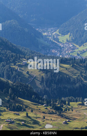 Europa, Italia, Alpi, Dolomiti, Monti, Alto Adige, Val Gardena, Vista da Seceda Foto Stock