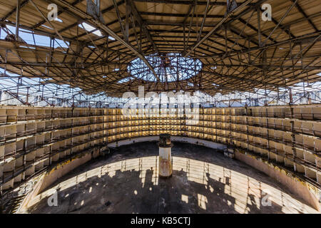 Vista interna del presidio modelo (modello carcere), costruito nei tardi 1920s su Isla de la Juventud, Cuba, America centrale Foto Stock