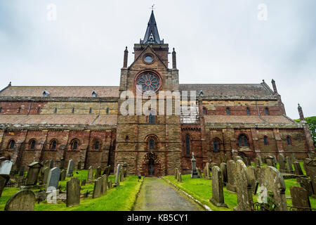 San Magnus Cathedral, Kirkwall, isole Orcadi Scozia, Regno Unito, Europa Foto Stock