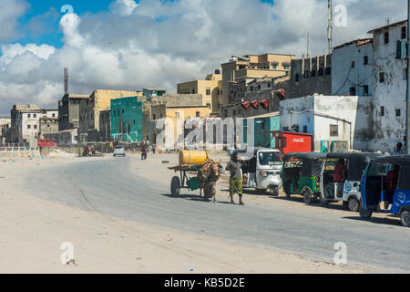 Distrutta la città vecchia di Mogadiscio, Somalia, Africa Foto Stock