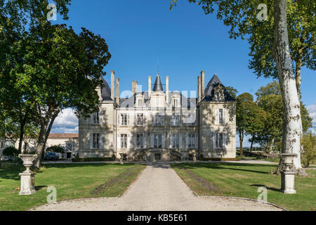 Chateau Latour, vigneti nel medoc, bordeaux, Gironde, Aquitania, in Francia, in Europa, Foto Stock