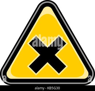 Utilizzare in tutti i vostri disegni. rapido e facile recolorable illustrazione vettoriale. giallo e nero adesivo triangolare con marchio segno irritanti. Illustrazione Vettoriale