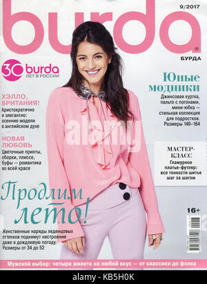 Coperchio anteriore della rivista russa "burda'. Foto Stock