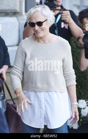 San Sebastian, Euskadi, Spagna. 28 Sep, 2017. glenn close è visto arrivare a maria cristina hotel durante il sessantacinquesimo san sebastian international film festival il 28 settembre 2017 a san sebastian, Spagna credit: jack abuin/zuma filo/alamy live news Foto Stock