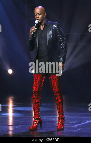 Amburgo, Germania. 28 Settembre 2017. Yared Dibaba durante la conferenza stampa 'Kinky Boots' tenutasi il 28 settembre 2017 ad Amburgo, Germania. Credit: Geisler-Fotopress/Alamy Live News Foto Stock