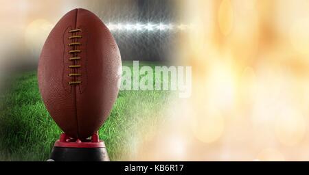 Composito Digitale del football americano con transizione stadium Foto Stock