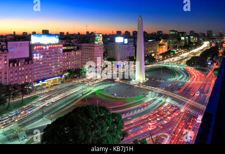 9 de Julio Ave. Buenos Aires, Argenitna Foto Stock