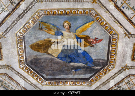 Di parete e di soffitto dipinti nel Palazzo Pitti - Palazzo Pitti 1458 (era la città di residenza di Luca Pitti, un ambizioso banchiere fiorentino. ) Firenze del Rinascimento, Italiano ,l'Italia. Foto Stock