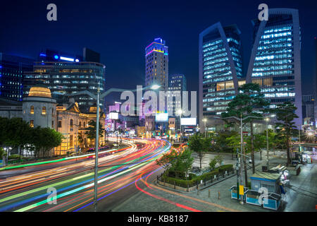 Seul. cityscape immagine del centro cittadino di Seoul di notte. Foto Stock