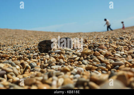 Un paio di occhiali da sole giaceva su chesil beach in Dorset, Regno Unito su una calda giornata d'estate Foto Stock