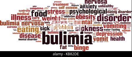 La bulimia parola concetto cloud. illustrazione vettoriale Illustrazione Vettoriale