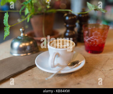 Caffè del mattino all'hotel di maiale Foto Stock