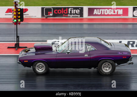 Drag racing cars competere a cittadini 2017 santa pod Foto Stock