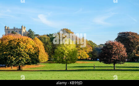 Paesaggio autunnale Viste del parco a wollaton nottingham Inghilterra Foto Stock