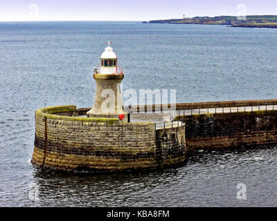 South Shields porto di tyne South Pier faro Foto Stock