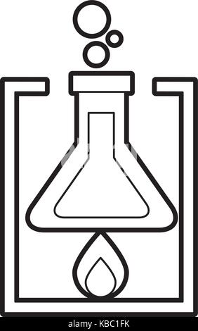 Scuola test di laboratorio il tubo fiamma ardente esperimento Illustrazione Vettoriale