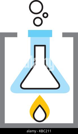 Scuola test di laboratorio il tubo fiamma ardente esperimento Illustrazione Vettoriale