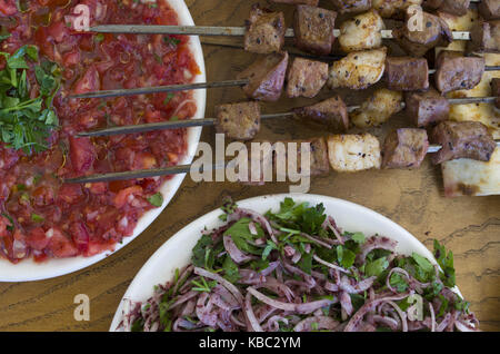 Fegato Sish Kebab menu Foto Stock