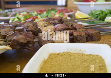 Fegato Sish Kebab menu Foto Stock