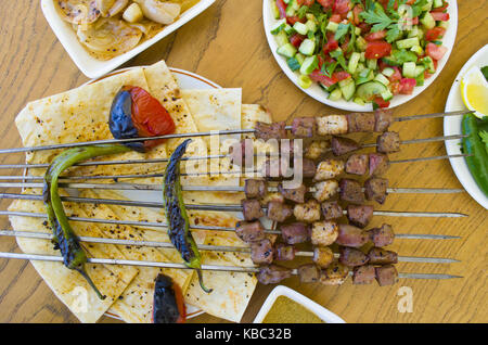 Fegato Sish Kebab menu Foto Stock