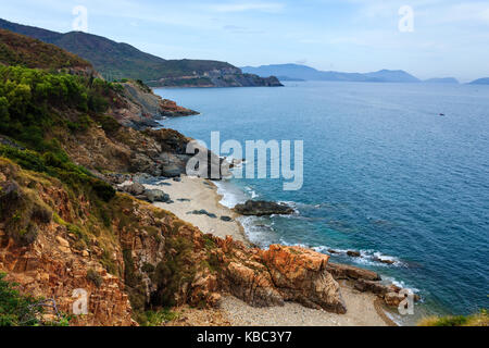 Nha Trang bay, khanh Hoa in Vietnam. vista da cu hin pass (autostrada). è a sud di Nha Trang città. Foto Stock