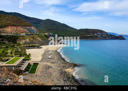 Nha Trang bay, khanh Hoa in Vietnam. vista da cu hin pass (autostrada). è a sud di Nha Trang città. Foto Stock