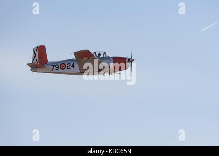 Airshow di festa al cel Lleida - Barcellona - Spagna, beechcraft t-34 mentor, aeroclub sabadell Foto Stock